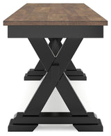 Wildenauer Brown/Black Dining Table with 2 Chairs and Bench from Ashley Furniture - Luna Furniture