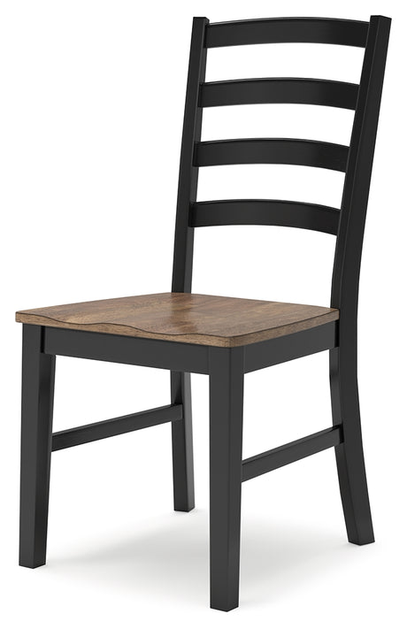 Wildenauer Brown/Black Dining Chair, Set of 2 from Ashley Furniture - Luna Furniture