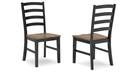 Wildenauer Brown/Black Dining Chair, Set of 2 from Ashley Furniture - Luna Furniture