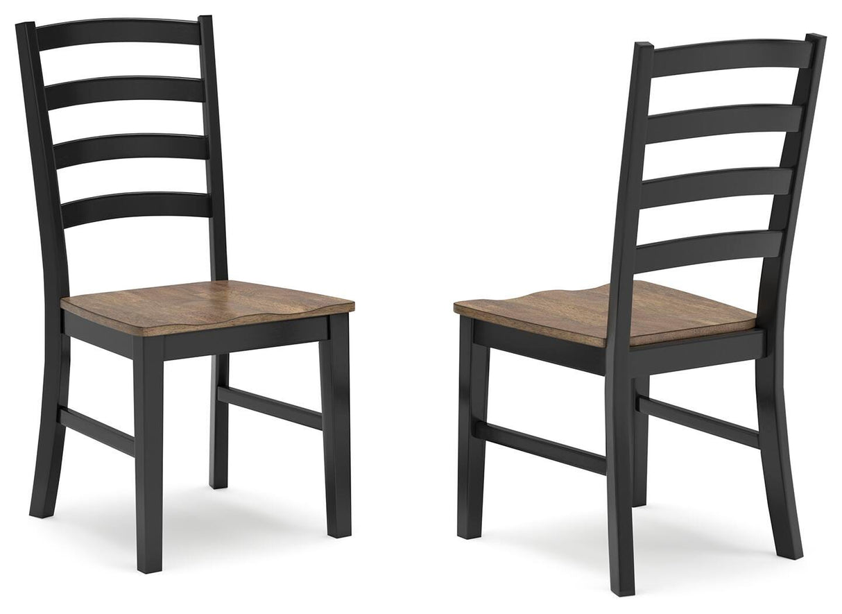 Wildenauer Brown/Black Dining Chair, Set of 2 from Ashley Furniture - Luna Furniture