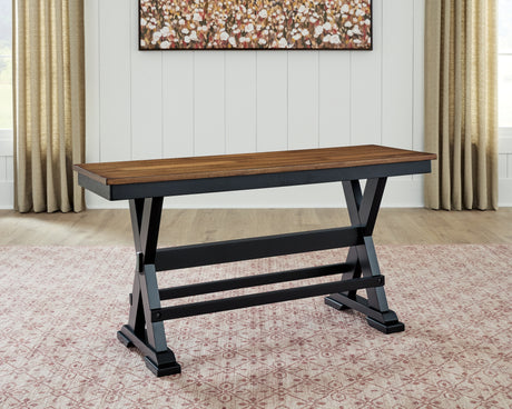 Wildenauer Brown/Black 48" Counter Height Bench from Ashley - Luna Furniture
