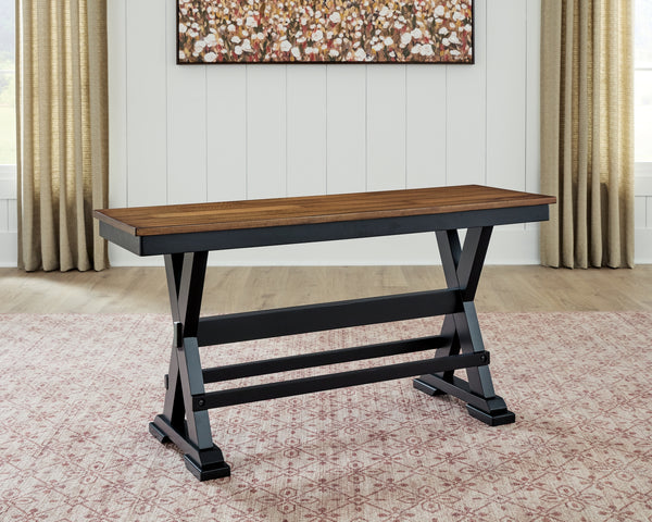 Wildenauer Brown/Black 48" Counter Height Bench