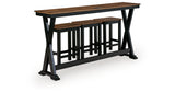 Wildenauer Brown/Black Counter Height Dining Table and 3 Barstools Set from Ashley Furniture - Luna Furniture
