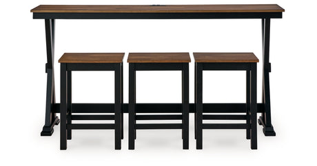 Wildenauer Brown/Black Counter Height Dining Table and 3 Barstools Set from Ashley Furniture - Luna Furniture