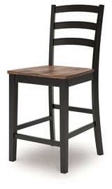 Wildenauer Brown/Black Counter Height Barstool, Set of 2 from Ashley - Luna Furniture