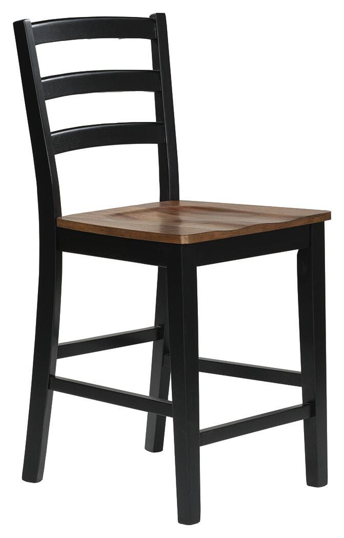 Wildenauer Brown/Black Counter Height Extension Dining Table and 4 Barstools from Ashley - Luna Furniture