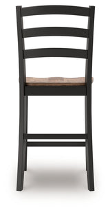 Wildenauer Brown/Black Counter Height Barstool, Set of 2 from Ashley - Luna Furniture