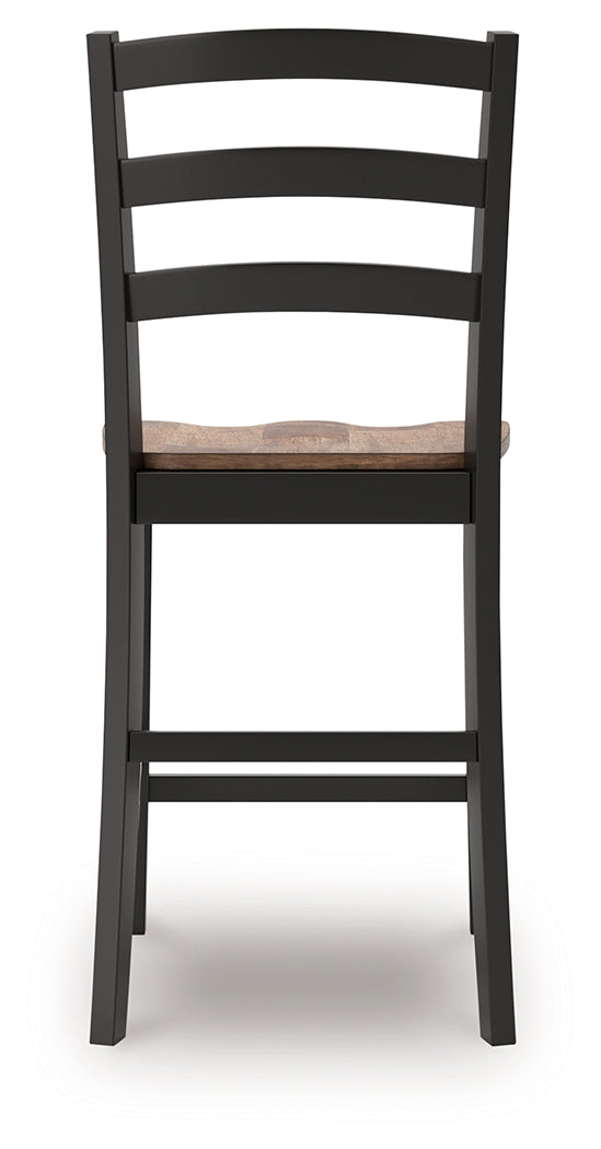 Wildenauer Brown/Black Counter Height Barstool, Set of 2 from Ashley - Luna Furniture