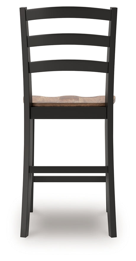 Wildenauer Brown/Black Counter Height Barstool, Set of 2 from Ashley - Luna Furniture