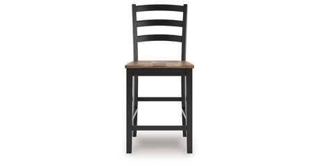 Wildenauer Brown/Black Counter Height Barstool, Set of 2 from Ashley - Luna Furniture