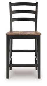 Wildenauer Brown/Black Counter Height Extension Dining Table and 4 Barstools from Ashley - Luna Furniture