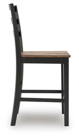 Wildenauer Brown/Black Counter Height Extension Dining Table and 4 Barstools from Ashley - Luna Furniture