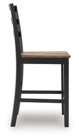 Wildenauer Brown/Black Counter Height Barstool, Set of 2 from Ashley - Luna Furniture