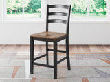 Wildenauer Brown/Black Counter Height Barstool, Set of 2 from Ashley Furniture - Luna Furniture