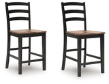 Wildenauer Brown/Black Counter Height Barstool, Set of 2 from Ashley Furniture - Luna Furniture