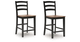 Wildenauer Brown/Black Counter Height Barstool, Set of 2 from Ashley Furniture - Luna Furniture