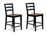 Wildenauer Brown/Black Counter Height Barstool, Set of 2 from Ashley Furniture - Luna Furniture