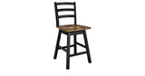 Wildenauer Brown/Black Counter Height Swivel Barstool, Set of 2 from Ashley Furniture - Luna Furniture