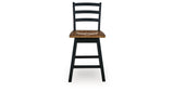 Wildenauer Brown/Black Counter Height Swivel Barstool, Set of 2 from Ashley Furniture - Luna Furniture