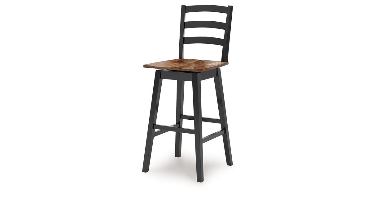 Wildenauer Brown/Black Bar Table and 4 Barstools from Ashley - Luna Furniture