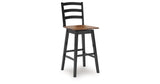 Wildenauer Brown/Black Bar Height Bar Stool, Set of 2 from Ashley Furniture - Luna Furniture