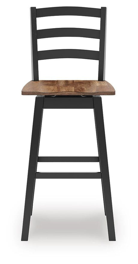 Wildenauer Brown/Black Bar Table and 2 Barstools from Ashley - Luna Furniture