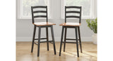 Wildenauer Brown/Black Bar Height Bar Stool, Set of 2 from Ashley Furniture - Luna Furniture