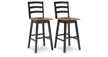 Wildenauer Brown/Black Bar Table and 2 Barstools from Ashley - Luna Furniture