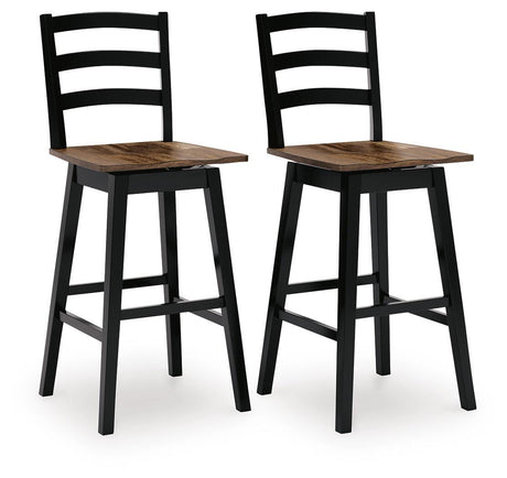 Wildenauer Brown/Black Bar Table and 4 Barstools from Ashley - Luna Furniture