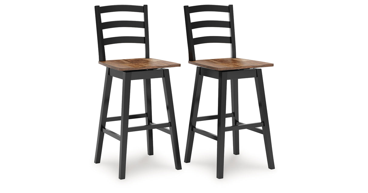 Wildenauer Brown/Black Bar Table and 4 Barstools from Ashley - Luna Furniture