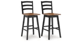 Wildenauer Brown/Black Bar Table and 4 Barstools from Ashley - Luna Furniture