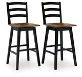 Wildenauer Brown/Black Bar Table and 2 Barstools from Ashley - Luna Furniture