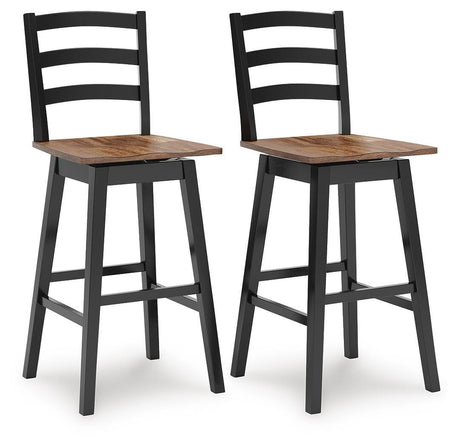 Wildenauer Brown/Black Bar Table and 2 Barstools from Ashley - Luna Furniture