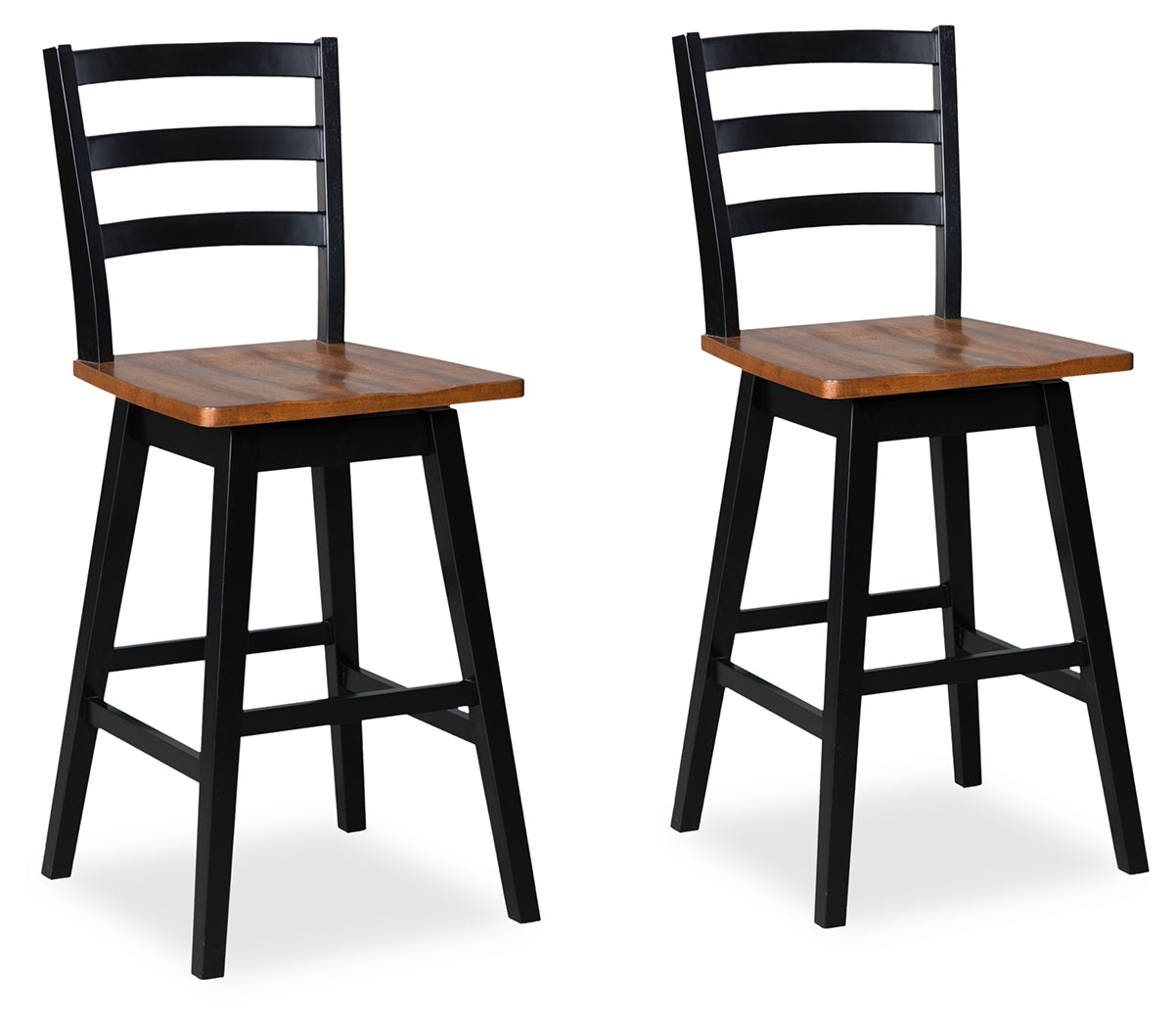 Wildenauer Brown/Black Bar Height Barstool, Set of 2 from Ashley Furniture - Luna Furniture