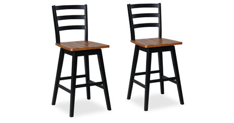 Wildenauer Brown/Black Bar Height Barstool, Set of 2 from Ashley - Luna Furniture