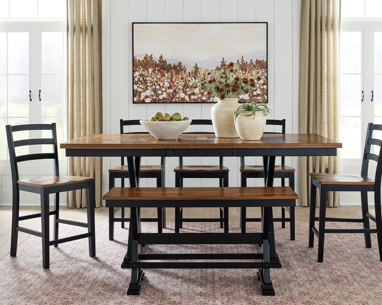 Wildenauer Brown/Black Counter Height Set from Ashley - Luna Furniture