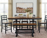 Wildenauer Brown/Black Counter Height Set from Ashley - Luna Furniture
