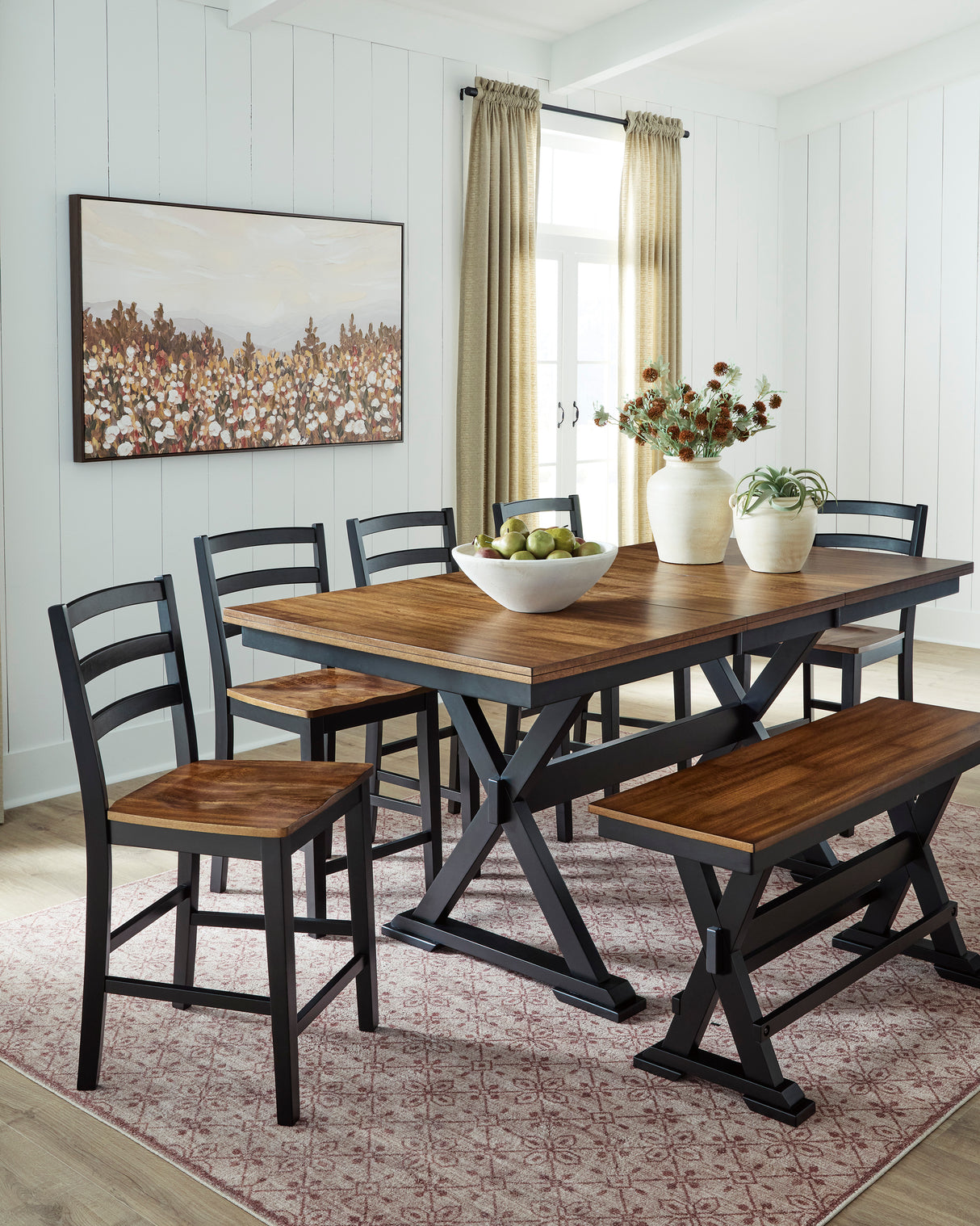 Wildenauer Brown/Black Counter Height Set from Ashley - Luna Furniture