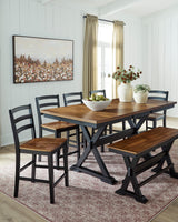 Wildenauer Brown/Black Counter Height Set from Ashley - Luna Furniture