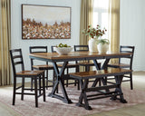 Wildenauer Brown/Black Counter Height Set from Ashley - Luna Furniture