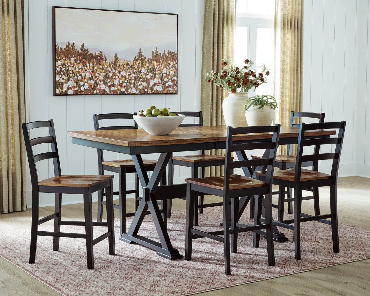 Wildenauer Brown/Black Counter Height Set from Ashley - Luna Furniture