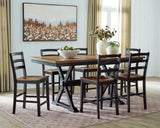Wildenauer Brown/Black Counter Height Set from Ashley - Luna Furniture