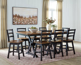 Wildenauer Brown/Black Counter Height Set with Swivel Counter Chairs from Ashley - Luna Furniture