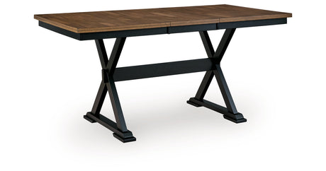 Wildenauer Brown/Black Counter Height Butterfly Extension Table from Ashley Furniture - Luna Furniture
