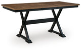 Wildenauer Brown/Black Counter Height Extension Dining Table and 4 Barstools from Ashley - Luna Furniture