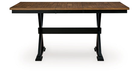 Wildenauer Brown/Black Counter Height Butterfly Extension Table from Ashley Furniture - Luna Furniture