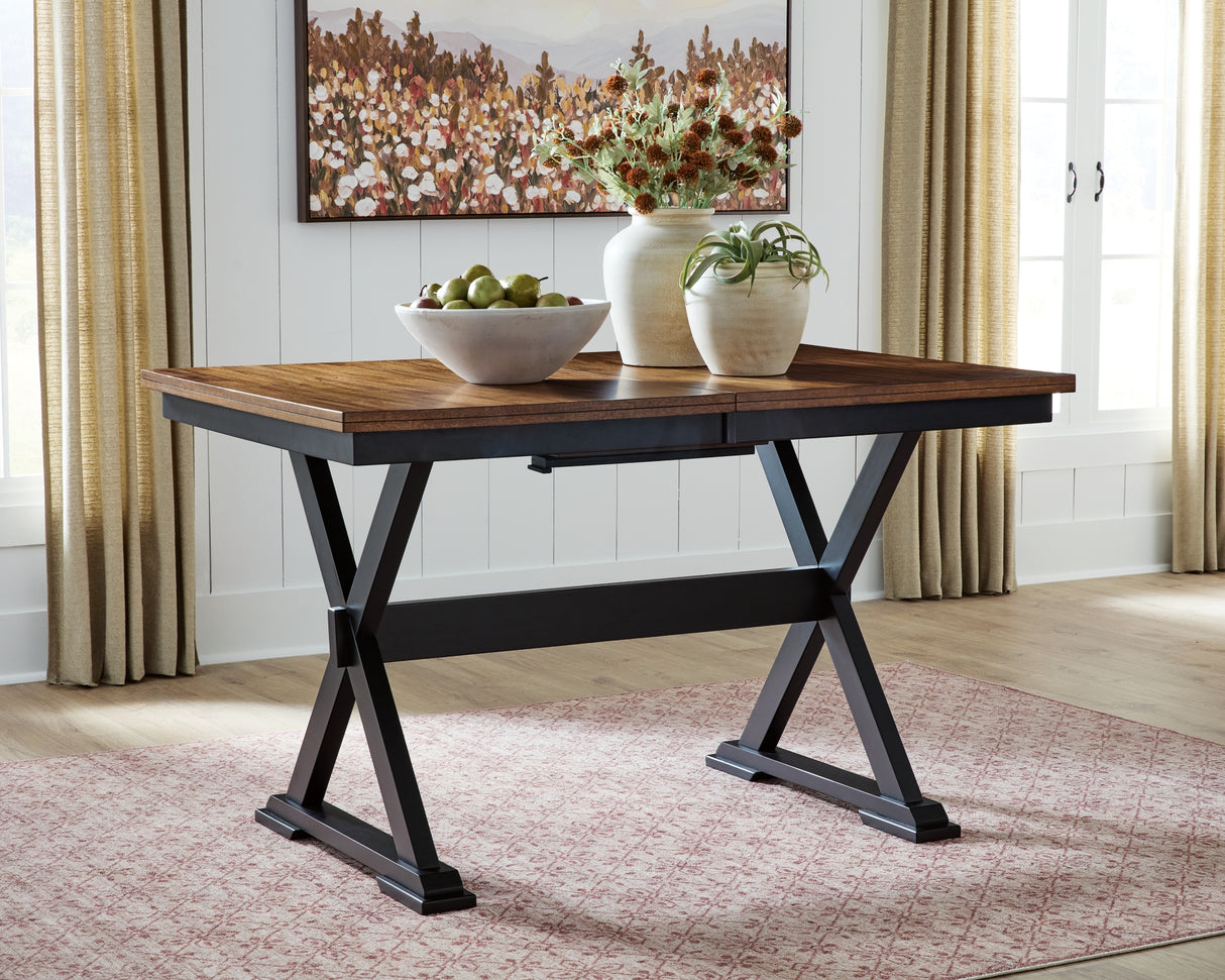 Wildenauer Brown/Black Counter Height Butterfly Extension Table from Ashley Furniture - Luna Furniture