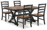 Wildenauer Dining Table and 8 Chairs in Brown/Black from Ashley - Luna Furniture