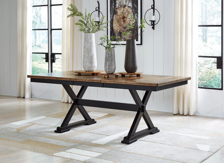 Wildenauer Dining Table and 4 Chairs and Bench in Brown/Black from Ashley - Luna Furniture