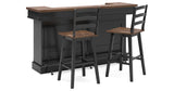 Wildenauer Brown/Black Bar Table and 2 Barstools from Ashley - Luna Furniture